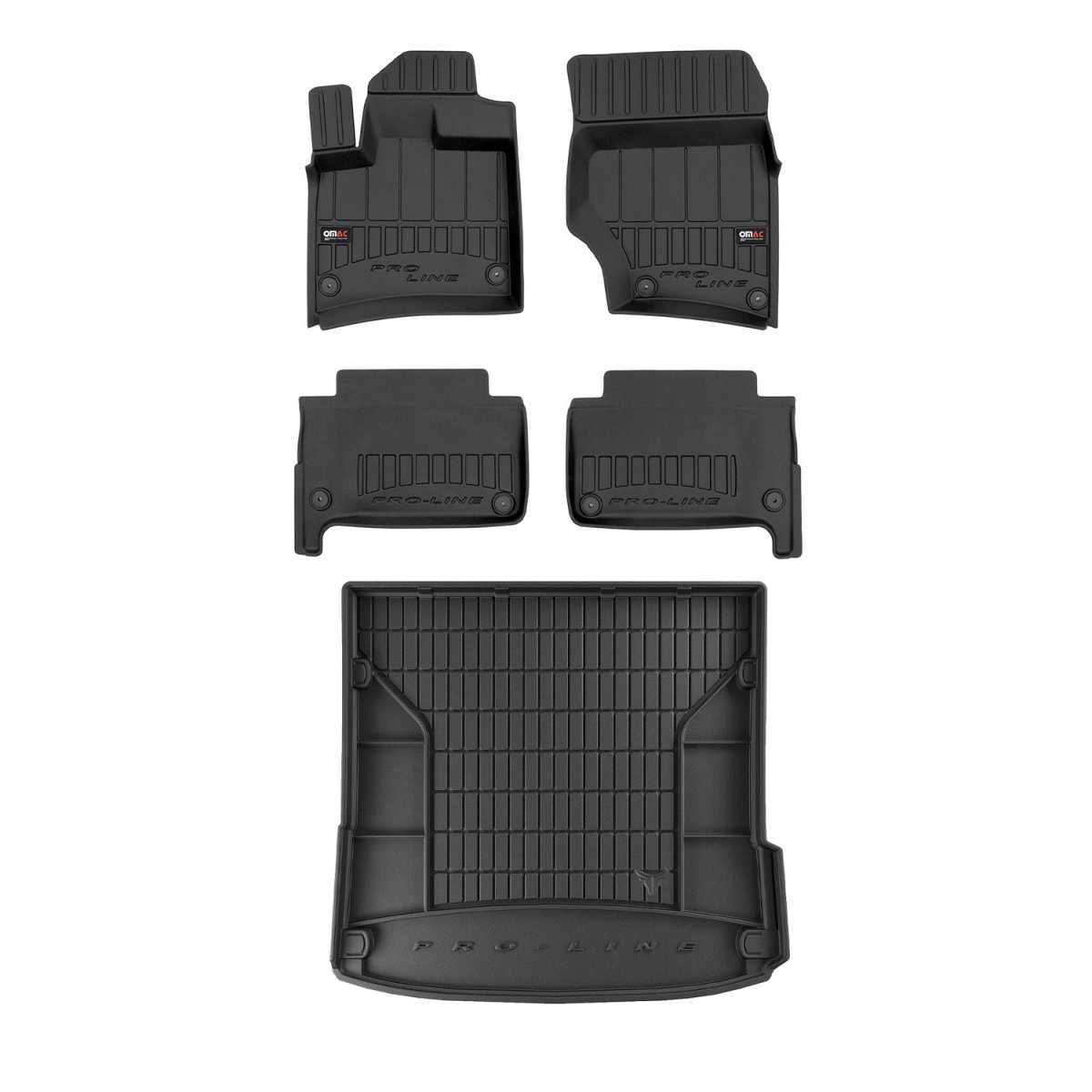 Audi Q7 Floor-Trunk Mats - Omac - 3D Premium - Black - '07-'15